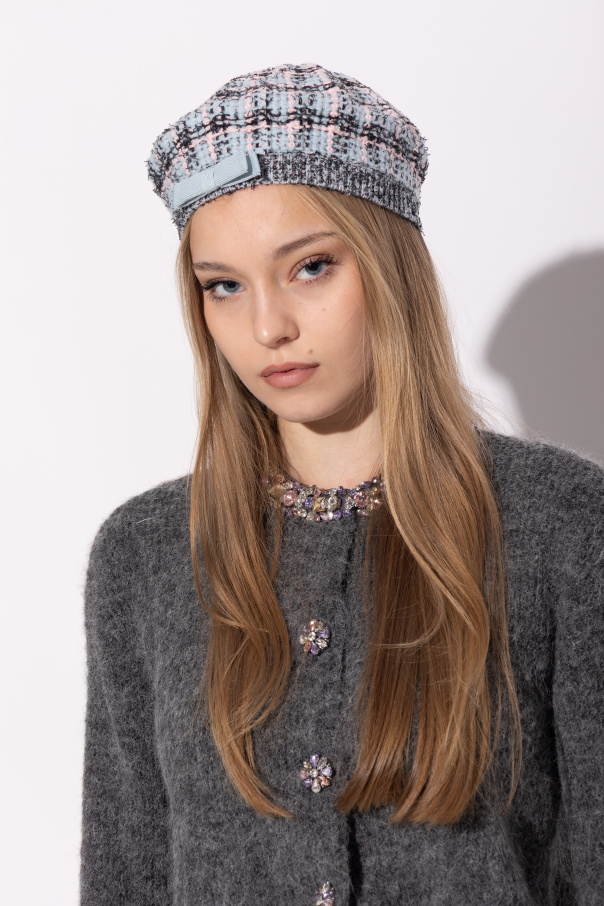 Self-Portrait Kids Tweed beret with bow