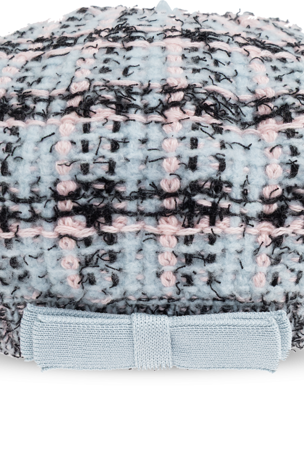 Self-Portrait Kids Tweed beret with bow