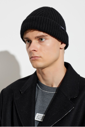 MM6 Maison Margiela Gorro de lana con parche con logotipo