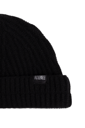 MM6 Maison Margiela Gorro de lana con parche con logotipo