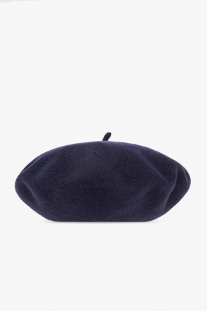 feather-detail shearling hat