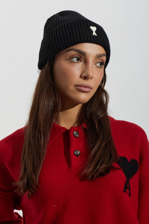Ami Alexandre Mattiussi Gorro de lã com logótipo cosido