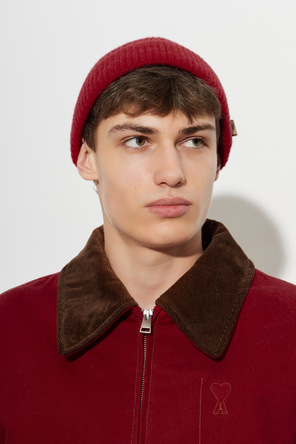 Ami Alexandre Mattiussi Wool Beanie with Sewn Logo