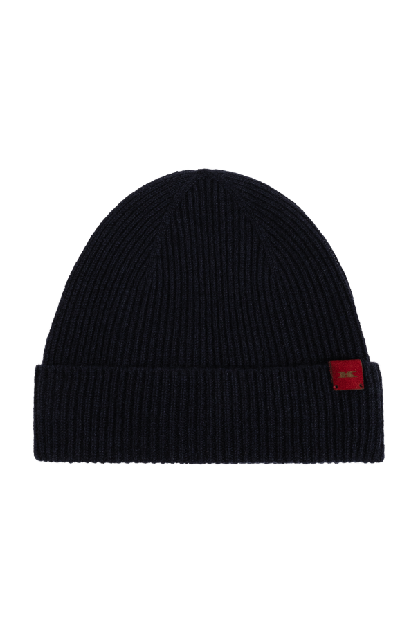 Cashmere beanie with logo patch od Kiton