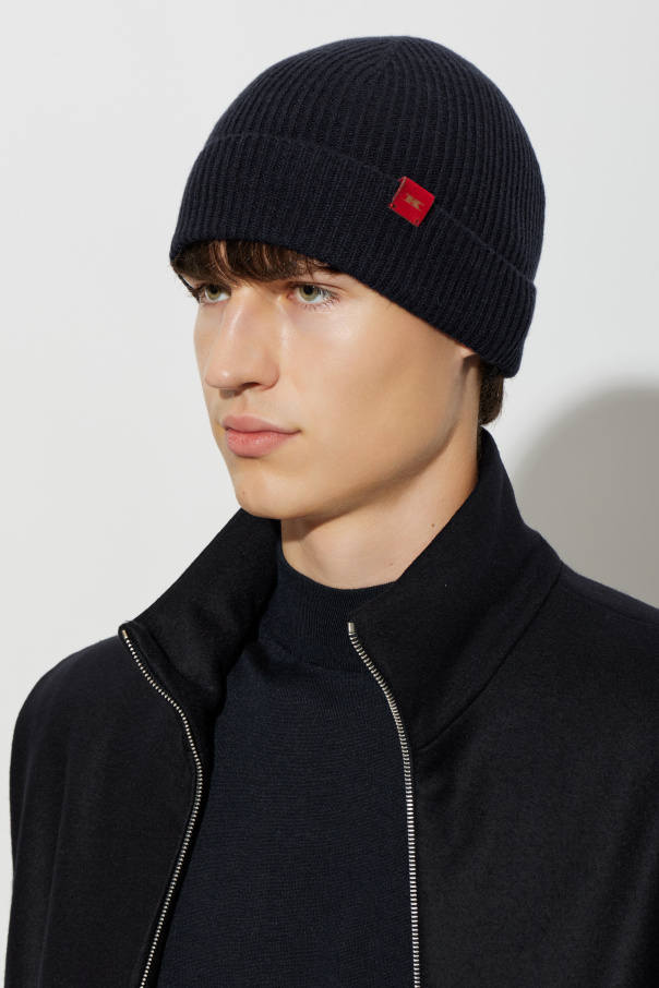 Kiton Cashmere beanie with logo patch