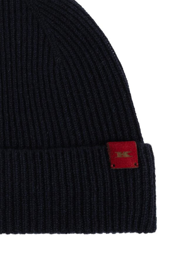 Kiton Cashmere beanie with logo patch