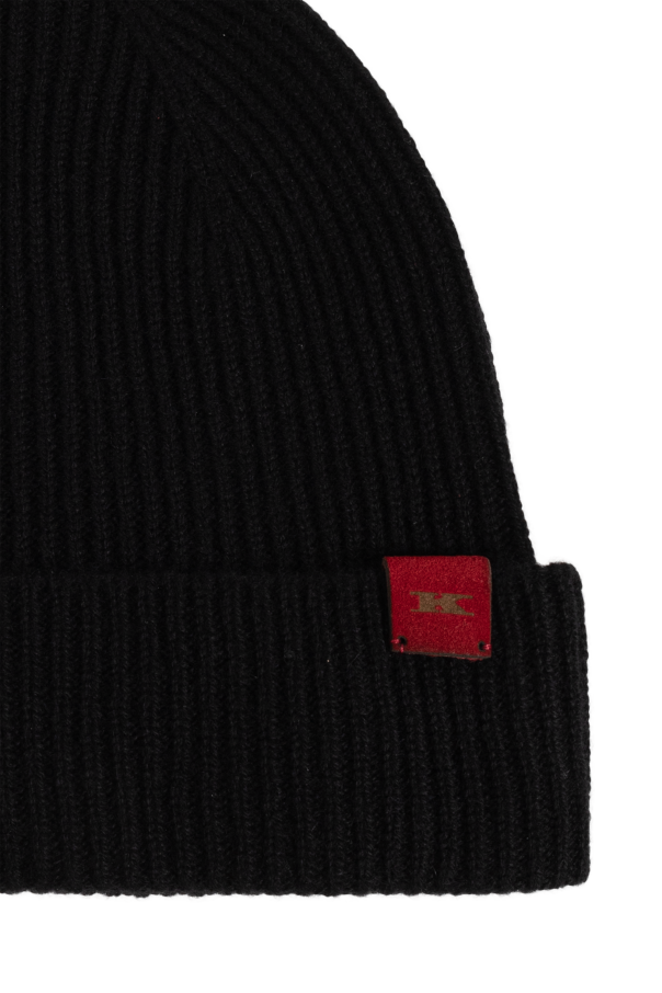 Kiton Kaszmirowa czapka z naszywką z logo