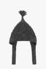 embroidered-logo knitted tassel hat Weiß