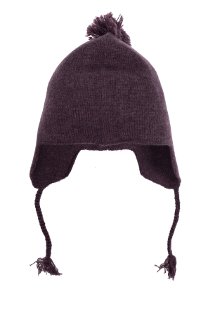 Cashmere hat with pom-pom