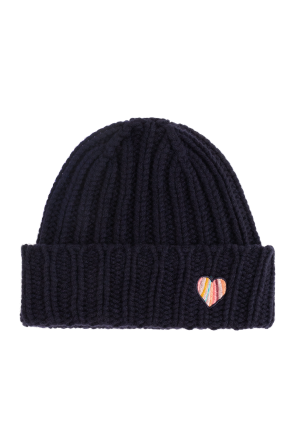 Wełniana czapka z naszywką z logo od Paul Smith