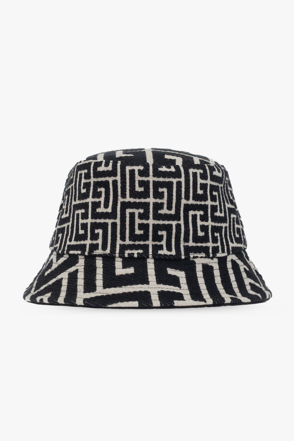 Balmain Woven Logo Straw Hat