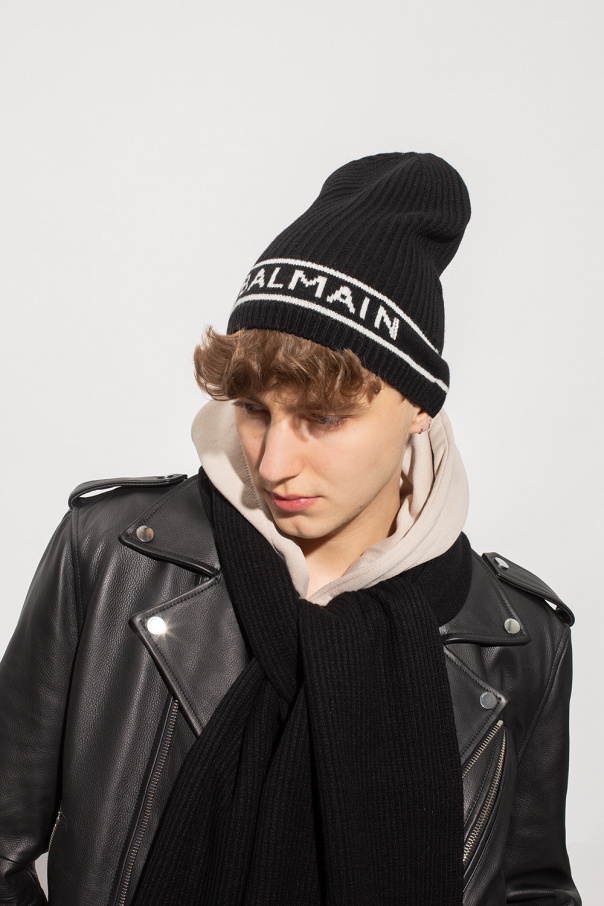 balmain court Beanie with logo