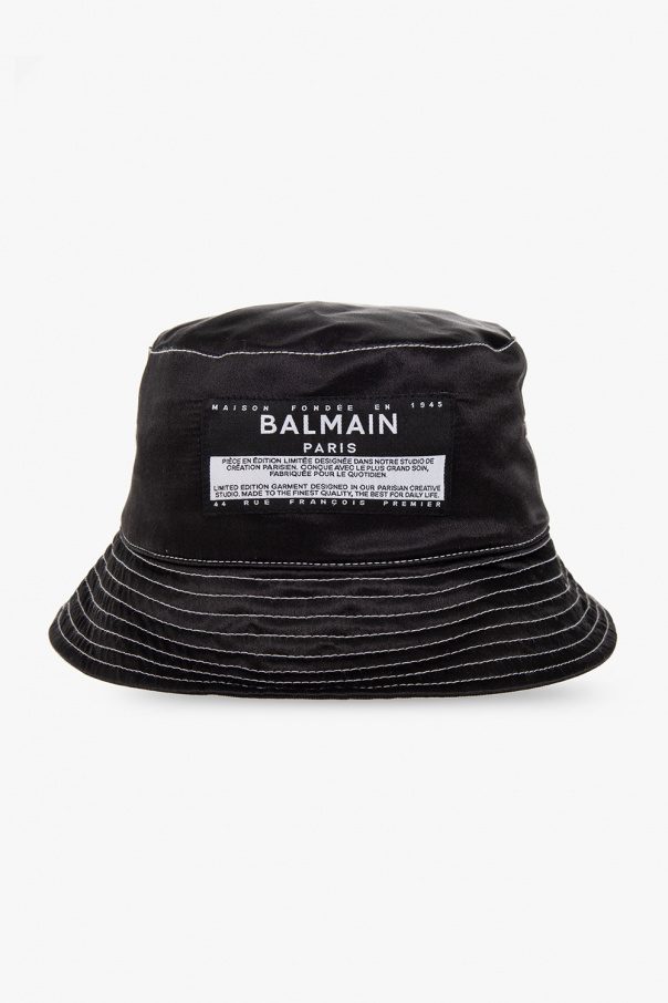 Balmain Silk bucket hat with logo