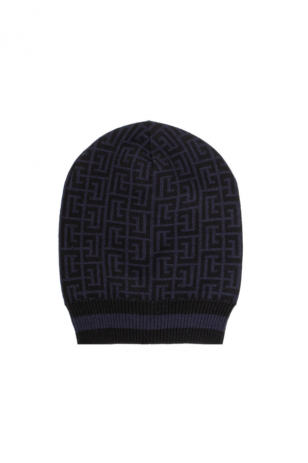 Balmain Monogrammed wool beanie