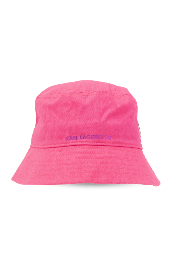 Karl Lagerfeld Kids Bucket Boucle hat with logo