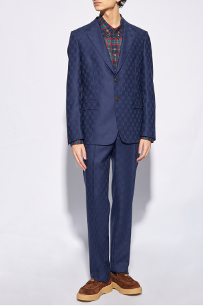 gucci stripe Wool suit with monogram