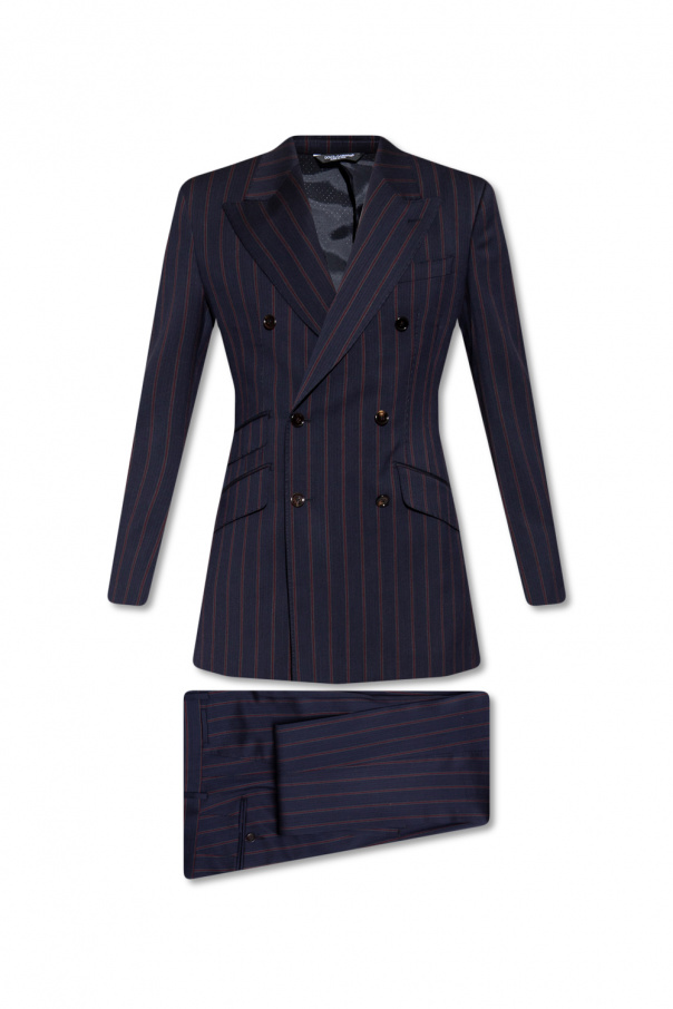 Dolce & Gabbana frayed hem skirt Wool suit