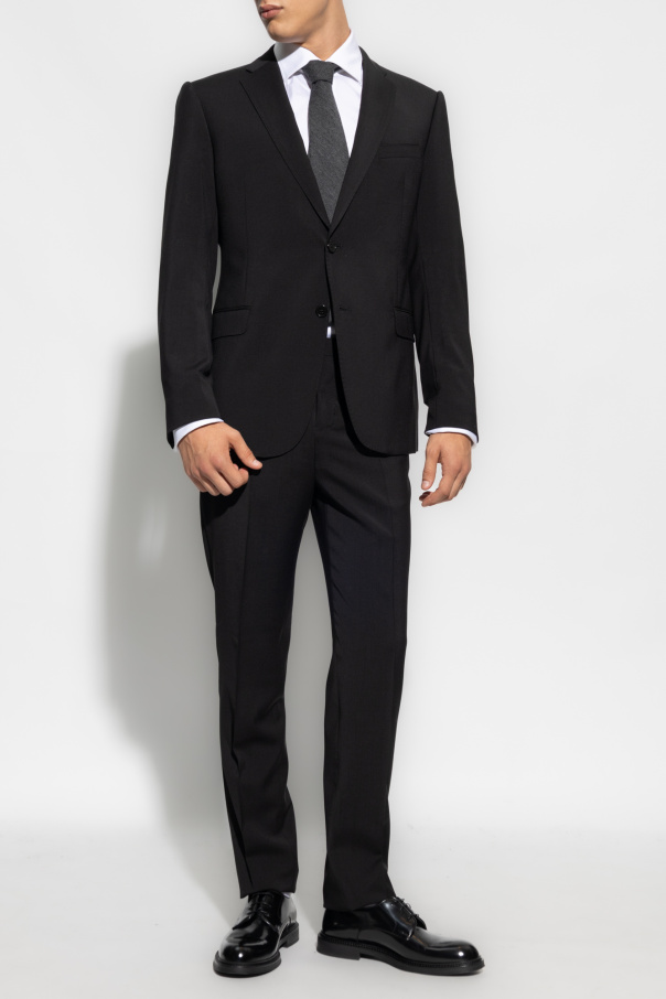 Emporio armani Leather Wool suit