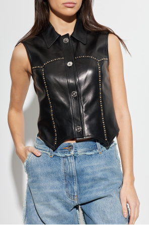 Versace Leather vest with studs