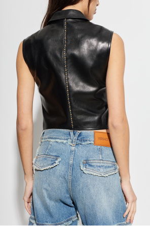 Versace Leather vest with studs