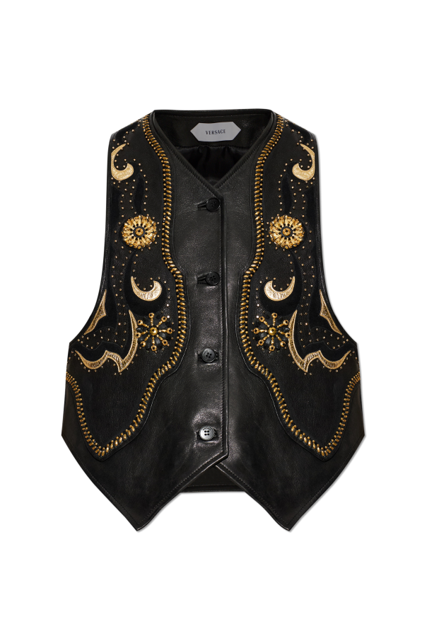 Leather vest with studs od Versace