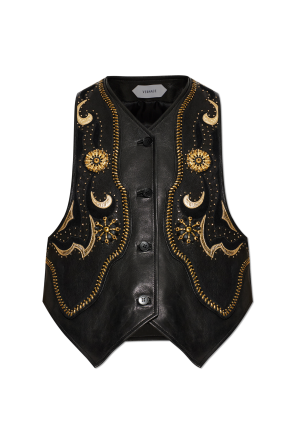 Leather vest with studs