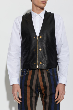 Versace Colete de couro