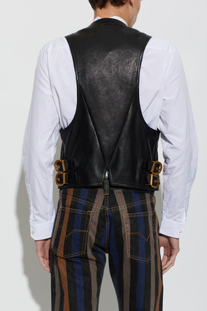 Versace Colete de couro