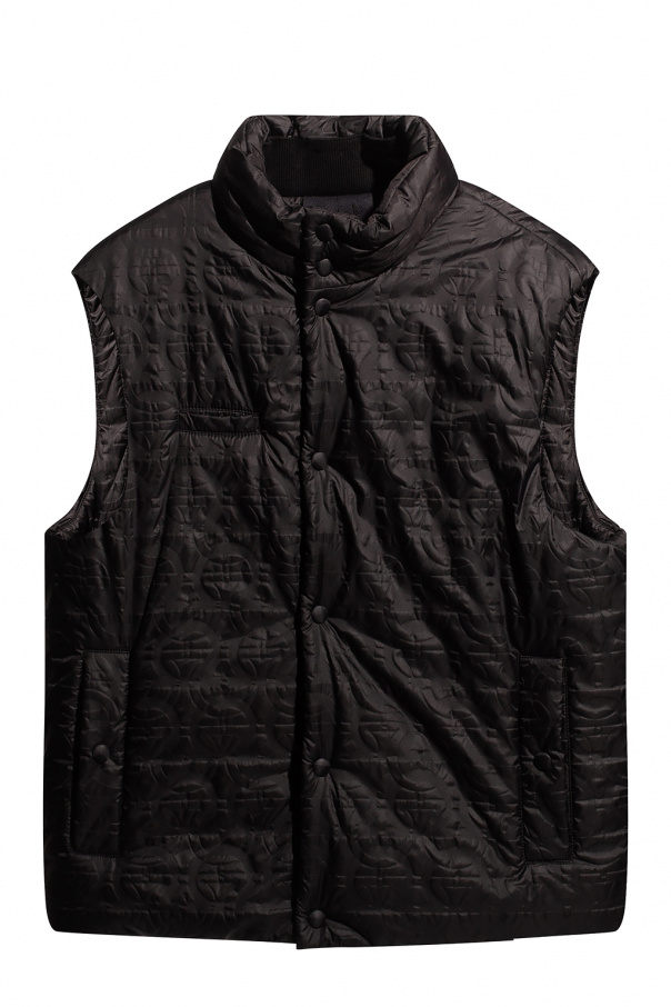salvatore Leather Ferragamo Vest with logo