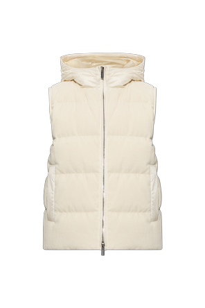 Down vest with hood