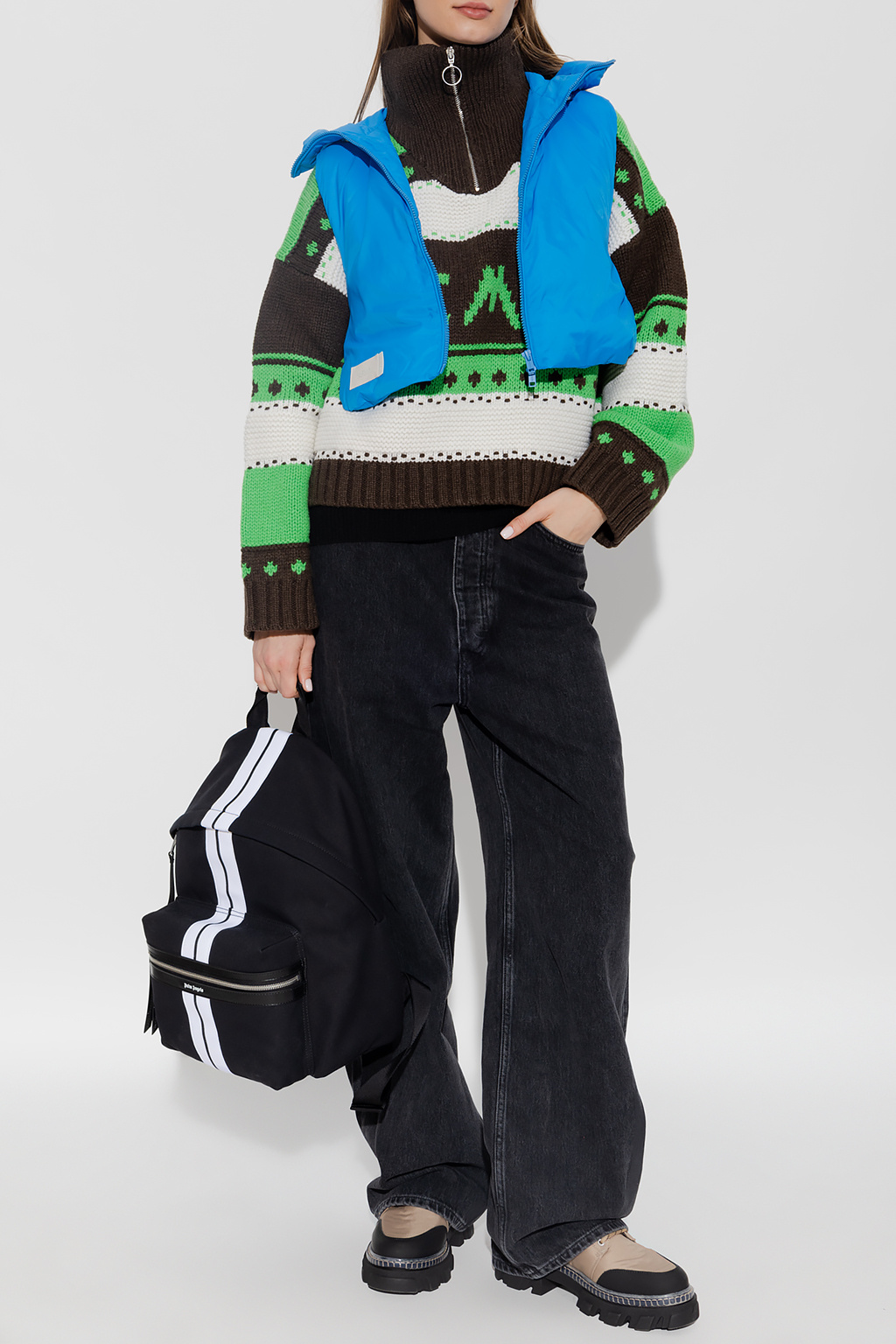 Yves Salomon Cropped vest with hood