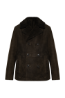Yves Salomon GREEN Double-breasted shearling coat