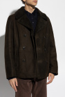 Yves Salomon GREEN Double-breasted shearling coat