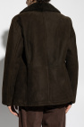 Yves Salomon GREEN Double-breasted shearling coat