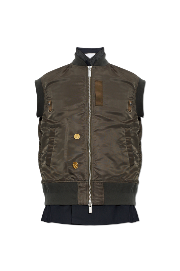 Vest made from combined materials od sacai