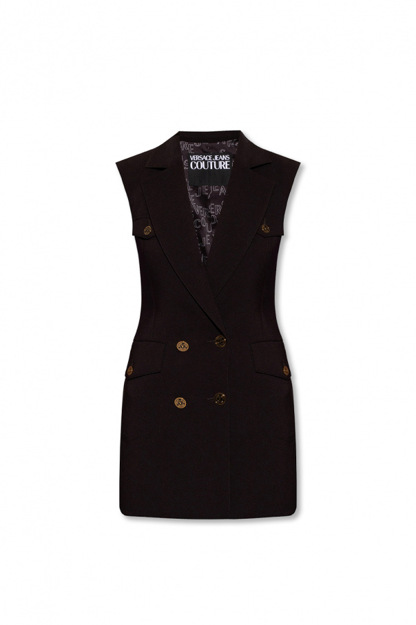 Kallie Cashmere-blend Midi Dress Womens Black Double-breasted vest