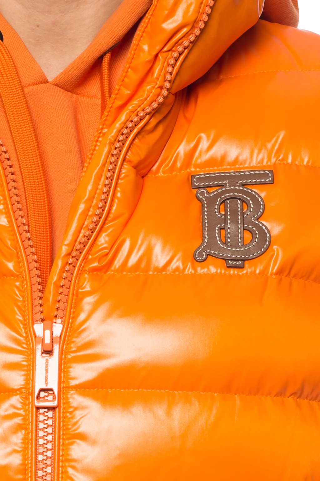 Orange Quilted down vest Burberry - Vitkac Italy