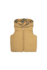 Burberry Kids beige Reversible hooded vest