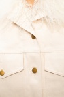 Michael Kors cream Faux fur trim dress