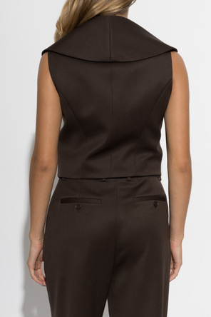 Alexander McQueen Wool vest with decorative collar