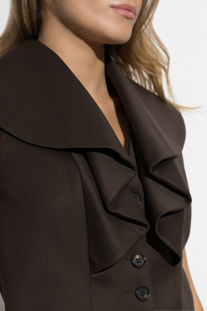 Alexander McQueen Wool vest with decorative collar