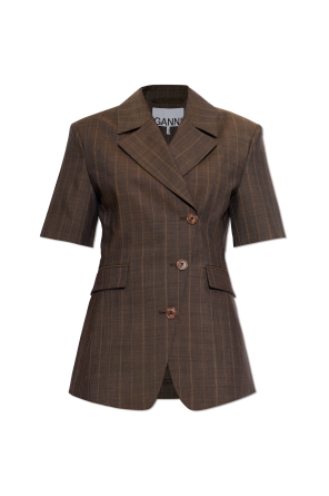 Wool blazer with short sleeves