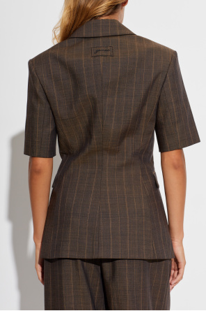 Ganni Blazer de lã com mangas curtas