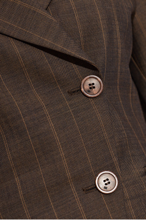 Ganni Blazer de lã com mangas curtas