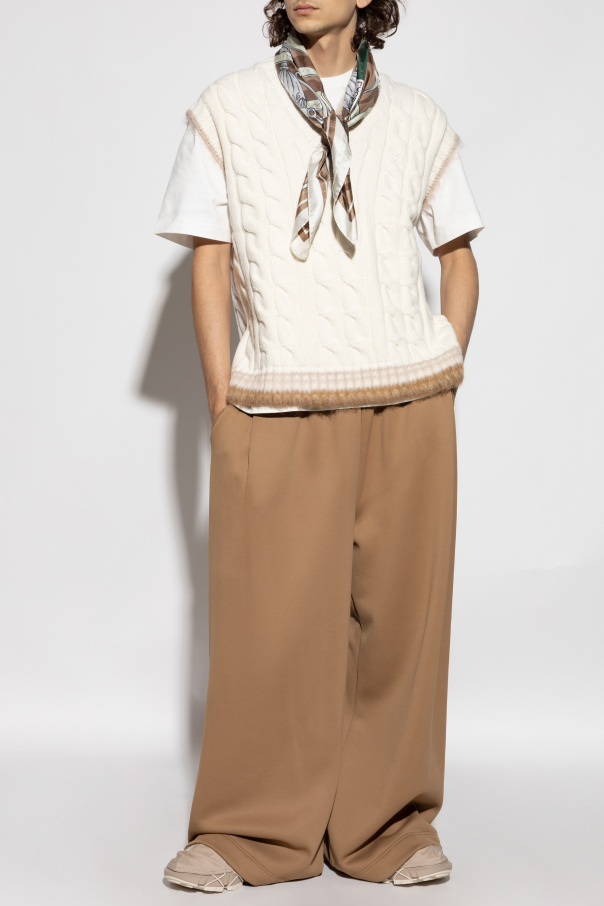 LACOSTE RUNWAY Vest with a decorative weave