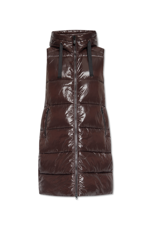 Molo airplane-print T-shirt ‘Iria’ quilted vest with hood