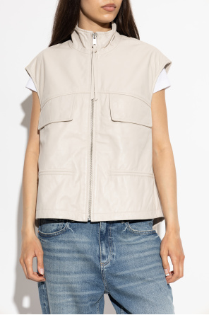 AllSaints Chaleco de cuero "Flor"
