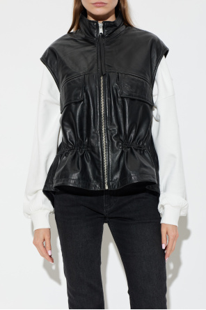 AllSaints Leather vest ‘Flor’