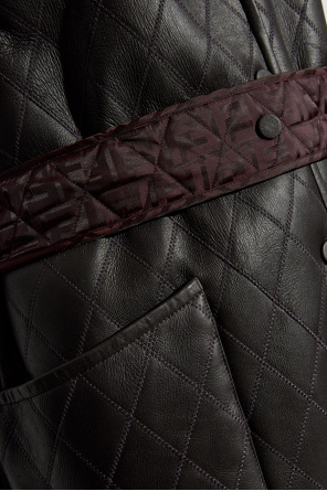 Fendi Long padded vest with leather front