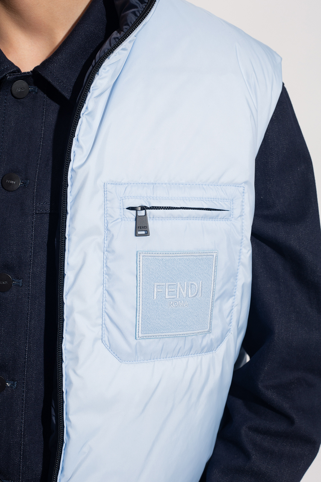 fendi blue Reversible vest